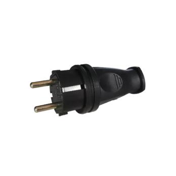 Вилка однофазная 2Р+РЕ 1х16А 220-240В (каучук) UNIT 