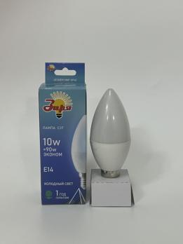 Лампа C35 пуля Заря Эконом 10w E14 6000-6500K LED