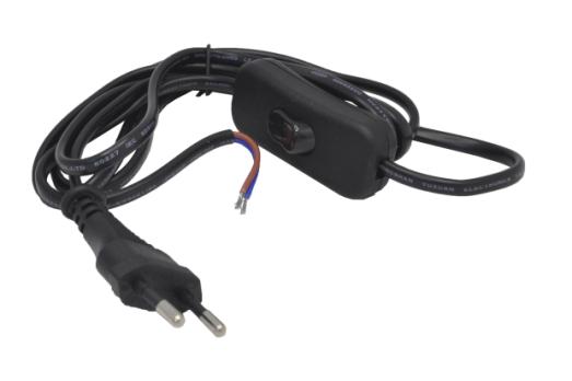 Шнур для бра с выключателем Прогресс 1,7м 2х0,5мм2 черный 860001