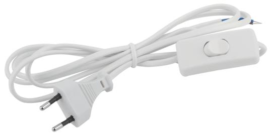 Шнур для бра с выключателем Прогресс 1,7м 2х0,5мм2 белый 860000