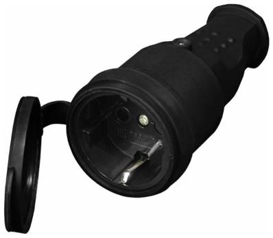 Штепсельный разъем с заглушкой 2Р+РЕ 1х16А 220-240В (каучук) UNIT