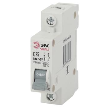 Автоматический выключатель SIMPLE-mod-05 ВА 47-29 1P 25А C 4,5кА х-ка C ЭРА SIMPLE