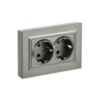 Розетка 2-ная с з/к без з/ш 16А в сборе IEK 