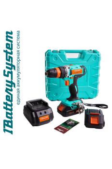 CD3618T Дрель аккумуляторная Sturm! 18 В, 1BatterySystem, 2 акк. 2,0Ач,съемный патрон, кейс