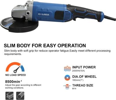 Угловая шлифмашина 180 мм, 2000 Вт, Galaxia 66506
