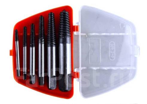 Набор экстракторов болтов HSS, 6 предметов, М3-М25, в пластиковом футляре, 