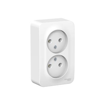 Розетка 2-ная о/у без з/к 16А 250В ИЗОЛ.ПЛ. Systeme Electric 