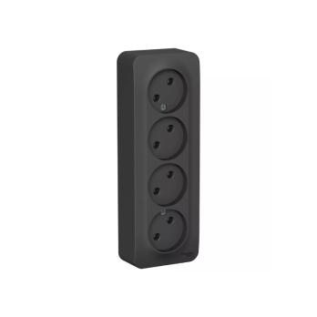 Розетка 4-ная о/у без з/к без ш/т 16А 250В Systeme Electric 