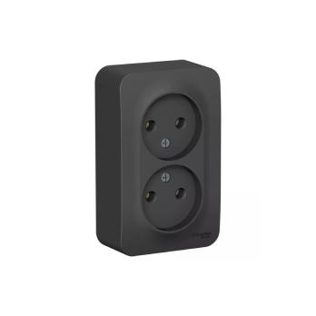 Розетка 2-ная о/у без з/к без ш/т 16А 250В System Electric 