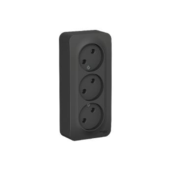 Розетка 3-ная о/у без з/к без ш/т 16А 250В System Electric 
