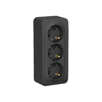 Розетка 3-ная о/у с з/к без ш/т 16А 250В System Electric 