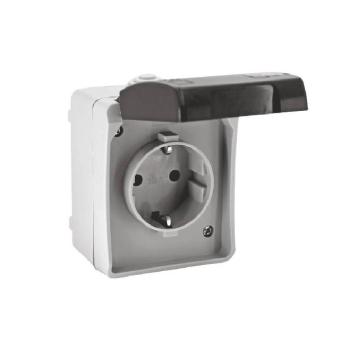 Розетка о/у с з/к серый IP54 ROCK UNIT