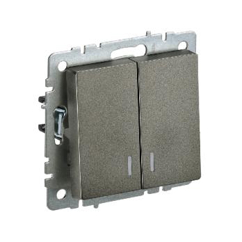 Выключатель 2-кл. с индикацией 10А б/рамки IEK 