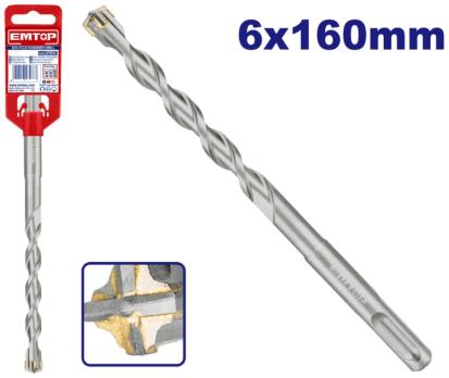 EHDR220602 - EMTOP Бур крестовой SDS Plus, 6 X 160мм