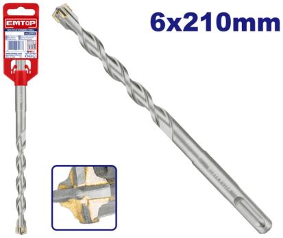 EHDR220603 - EMTOP Бур крестовой SDS Plus, 6 X 210мм