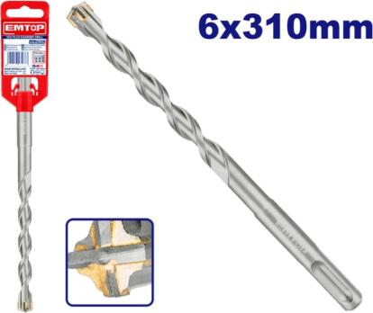 EHDR220605 - EMTOP Бур крестовой SDS Plus, 6 X 310мм