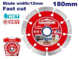 EDDC011801 - EMTOP Диск алмазный сегментированный, 180мм, в блистере