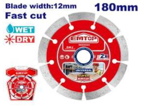 EDDC011801 - EMTOP Диск алмазный сегментированный, 180мм, в блистере