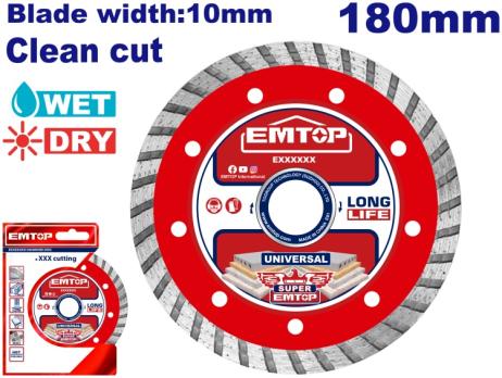 EDDC031802 - EMTOP Диск алмазный TURBO, 180мм