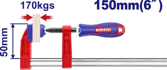 ECLPF05101 - EMTOP Струбцина тип F, 50x150мм