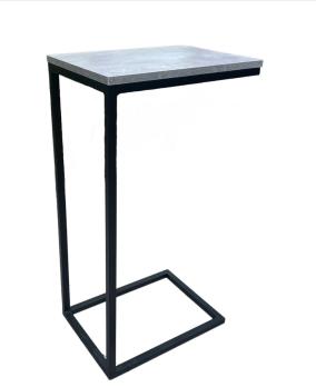 Стол приставной, черный, цемент светлый