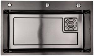 Кухонная мойка SMARTECH 45х68х22 см, нержавеющая сталь, черный