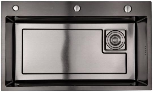 Кухонная мойка SMARTECH 45х68х22 см, нержавеющая сталь, черный