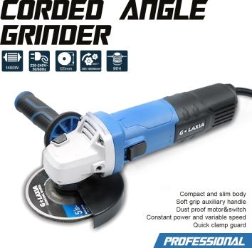 Угловая шлифмашина 125ММ 1400Вт, Galaxia 66306V