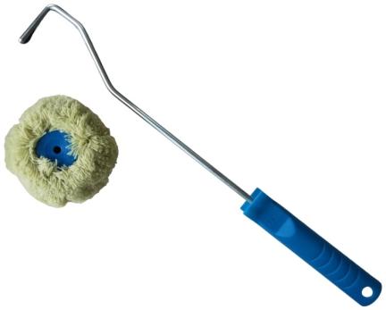 Валик угловой TULEX 2020100 малярный в сборе, полиакрил, ручка 390мм, ворс 18мм, бюгель 6мм, 100мм