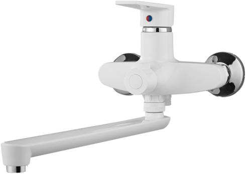 Смеситель для ванны РМС PL6-006E, высокопрочный пластик, белый