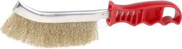 Щетка ЭКСПЕРТ 1616-01 проволочная латунная, с пластмассовой ручкой 