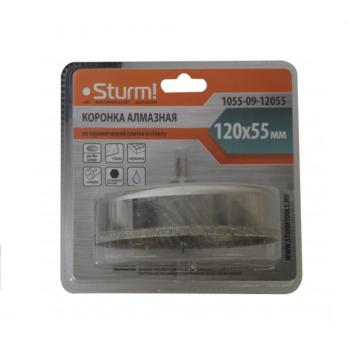 1055-09-12055 Коронка алмазн. по керам. плитке и стеклу 120 x 55 мм,  с центрир. сверл. Sturm!