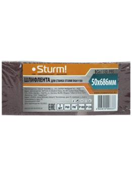 BG61150-995 Шлифлента, 50 x 686, 5шт: 60(1)/80(2)/100(1)/120(1), Sturm! для станка BG61150