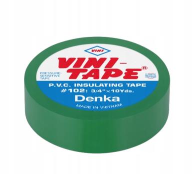 Изолента VINI TAPE ПВХ зеленая, 10 м х 18 мм