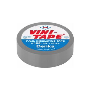 Изолента VINI TAPE ПВХ серая, 10 м х 18 мм