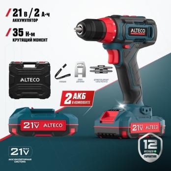 Аккумуляторная дрель шуруповерт CD 21-35 X2 ALTECO 