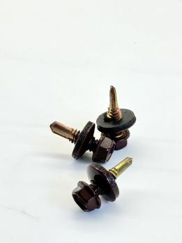 Кровельный шуруп металл/металл 12*25мм RAL8017 пачка