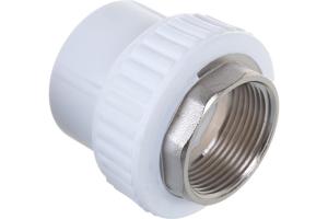 Адаптер ППР с вн.рез. под ключ  белый 40x1 1/4