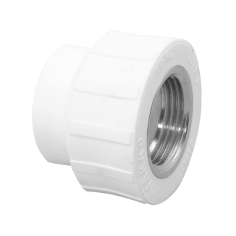 Адаптер ППР с вн.рез. под ключ  белый 40x1 1/4