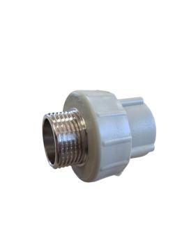 Адаптер ППР с нар.рез. серый 20x3/4