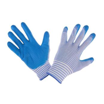 Перчатки нейлоновые с нитриловым покрытием полосатые