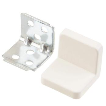 Уголок мебельный с пластиковой заглушкой, 28х28х28 мм, белый матовый