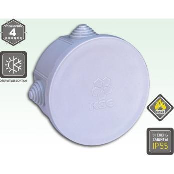 Коробка распаячная, KSC 11-301, d87 h40 для открытого монтажа IP55 